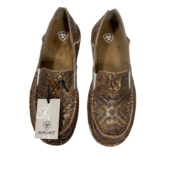 Ariat Shoes - Ariat Womens Shoes Copper Leather Blanket Emboss Cruiser Western Slip On Size 6B